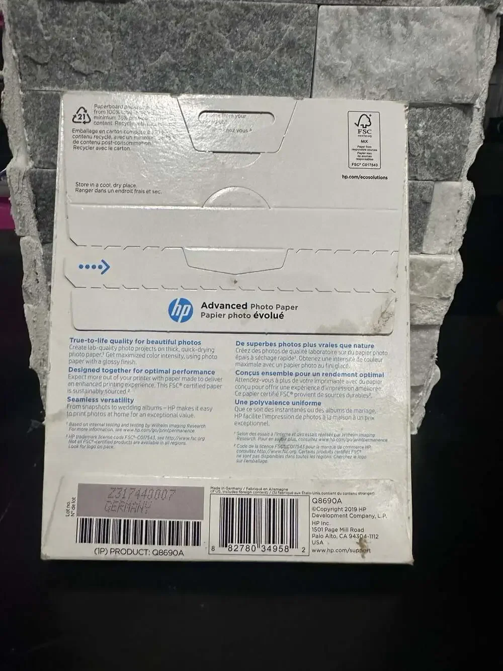 HP Advanced Glossy Photo Paper 5x7 60 Sheets Q8690A
